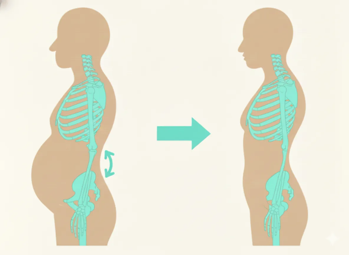 下腹ぽっこりは脂肪だけじゃない｜姿勢のクセで下腹が出る仕組みと改善法を専門家が解説